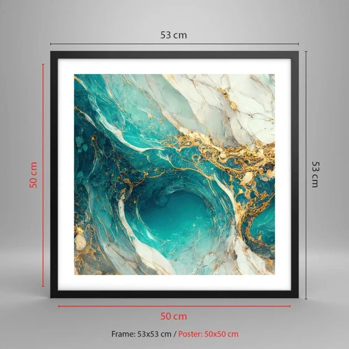 Poster in black frame - Composition with Veins of Gold - 50x50 cm