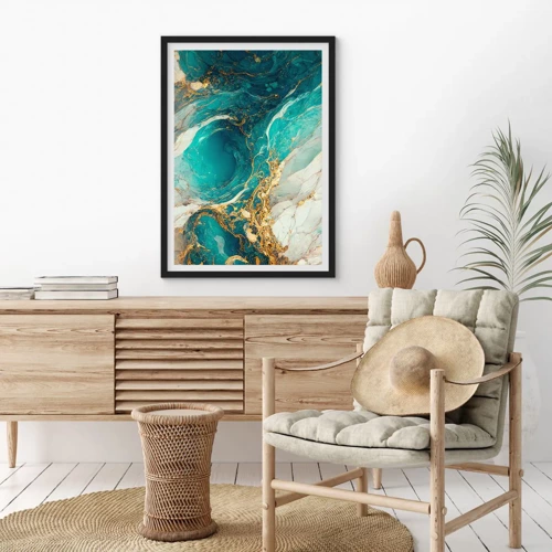 Poster in black frame - Composition with Veins of Gold - 50x70 cm