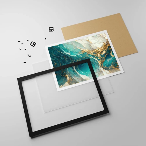 Poster in black frame - Composition with Veins of Gold - 91x61 cm