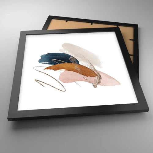 Poster in black frame - Composition with Wings - 30x30 cm