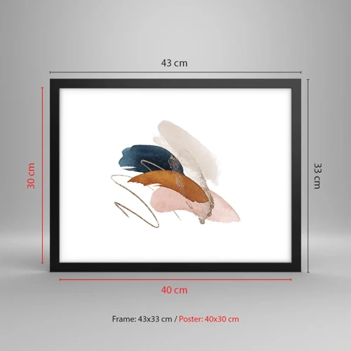 Poster in black frame - Composition with Wings - 40x30 cm