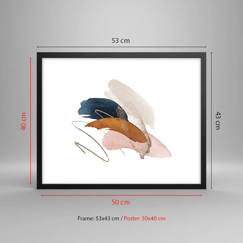 Poster in black frame - Composition with Wings - 50x40 cm