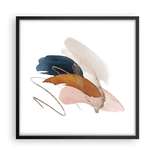 Poster in black frame - Composition with Wings - 50x50 cm