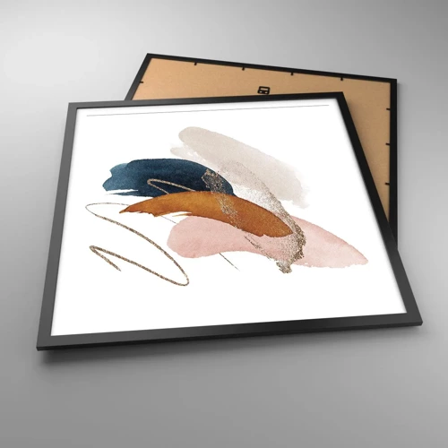 Poster in black frame - Composition with Wings - 60x60 cm