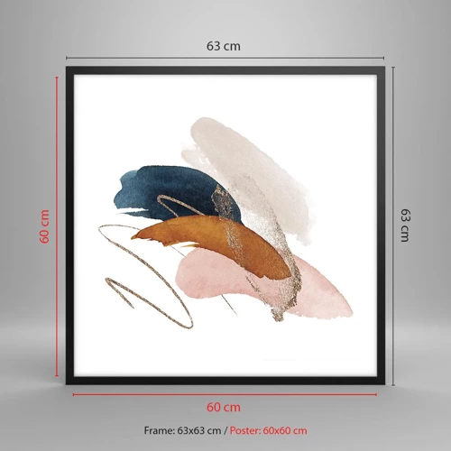 Poster in black frame - Composition with Wings - 60x60 cm