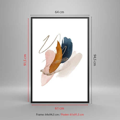 Poster in black frame - Composition with Wings - 61x91 cm