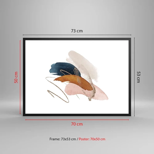 Poster in black frame - Composition with Wings - 70x50 cm