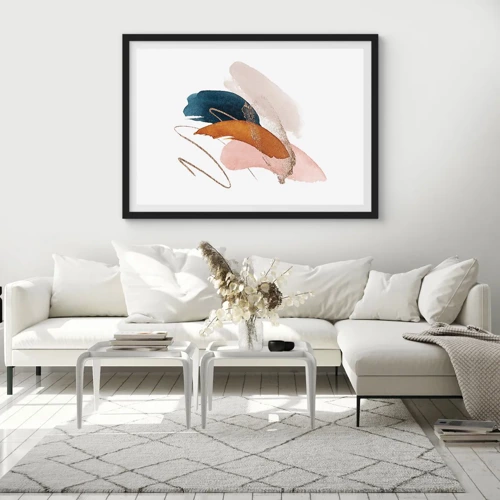 Poster in black frame - Composition with Wings - 70x50 cm