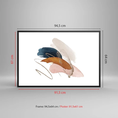 Poster in black frame - Composition with Wings - 91x61 cm