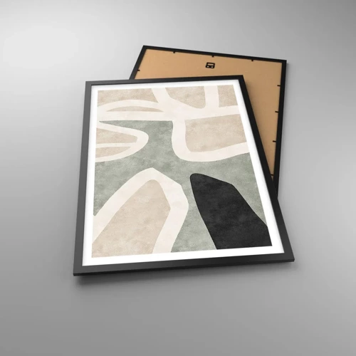 Poster in black frame - Composition with a Black Motif - 50x70 cm