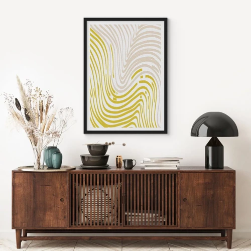 Poster in black frame - Composition with a Gentle Curve - 30x40 cm