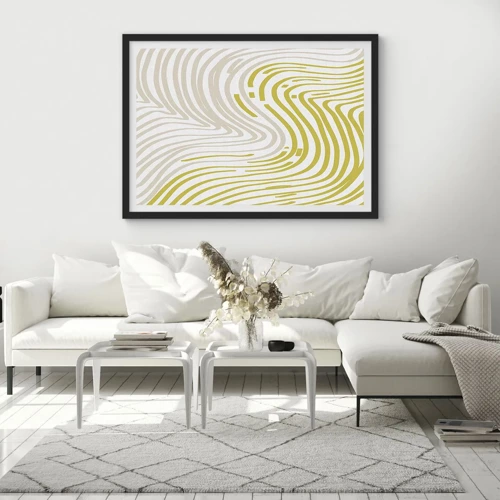 Poster in black frame - Composition with a Gentle Curve - 40x30 cm