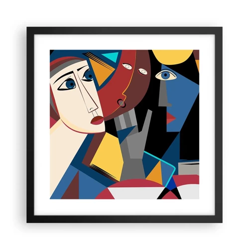 Poster in black frame - Conversation of Cubists - 40x40 cm