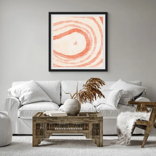 Poster in black frame - Coral Circles - Composition - 30x30 cm