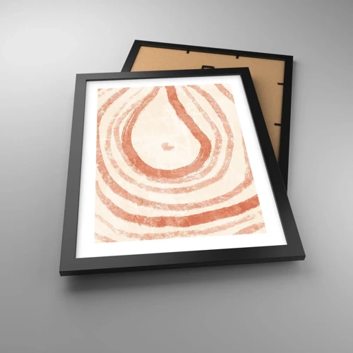 Poster in black frame - Coral Circles - Composition - 30x40 cm