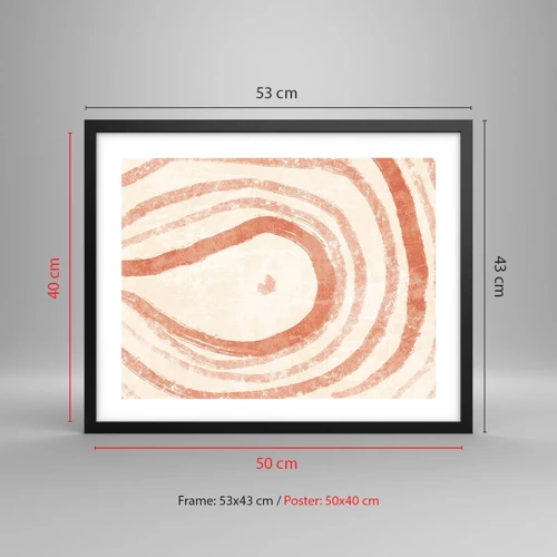 Poster in black frame - Coral Circles - Composition - 50x40 cm