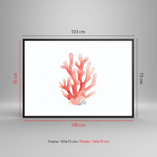 Poster in black frame - Coral Colour Colars - 100x70 cm