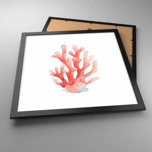 Poster in black frame - Coral Colour Colars - 40x40 cm