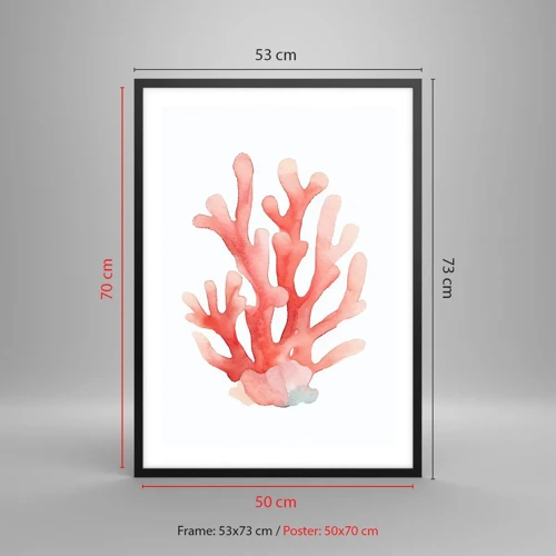 Poster in black frame - Coral Colour Colars - 50x70 cm