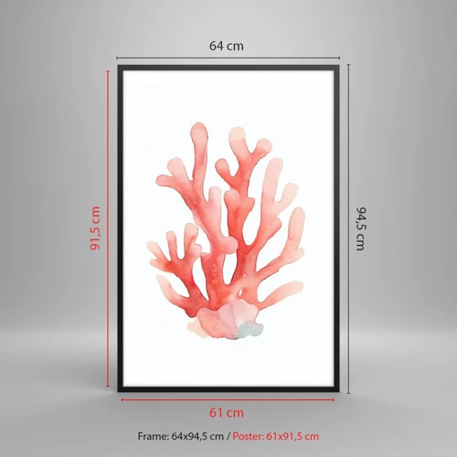 Poster in black frame - Coral Colour Colars - 61x91 cm