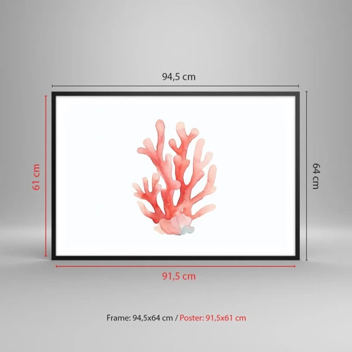 Poster in black frame - Coral Colour Colars - 91x61 cm