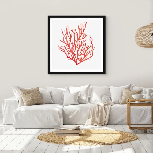 Poster in black frame - Coral Filigree - 30x30 cm