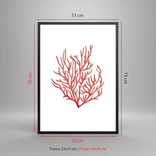 Poster in black frame - Coral Filigree - 50x70 cm