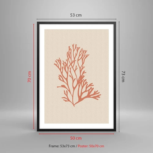 Poster in black frame - Coral Filigree - 50x70 cm