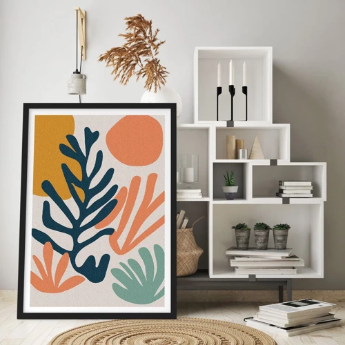 Poster in black frame - Coral Sea - 50x70 cm