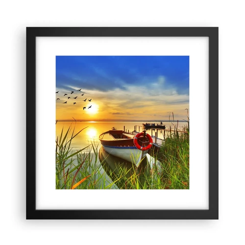 Poster in black frame - Cormorants Are Flying Away - 30x30 cm