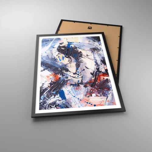 Poster in black frame - Crazy Dance of Abstraction - 50x70 cm