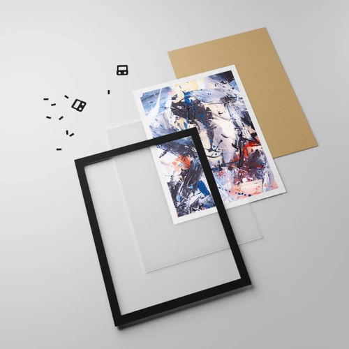 Poster in black frame - Crazy Dance of Abstraction - 50x70 cm