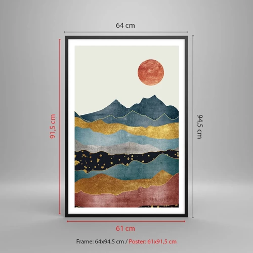 Poster in black frame - Cross Section of the World - 61x91 cm