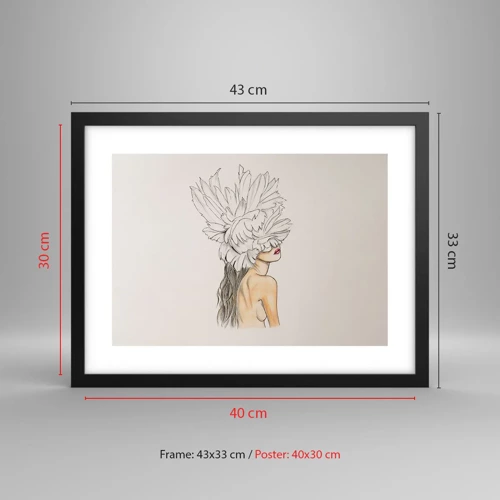 Poster in black frame - Crowned Beauty - 40x30 cm