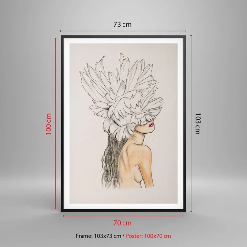 Poster in black frame - Crowned Beauty - 70x100 cm