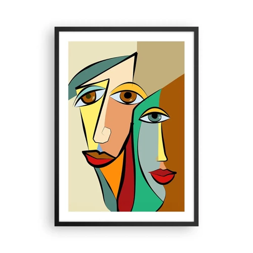 Poster in black frame - Cubist Couple - 50x70 cm