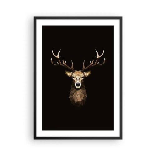 Poster in black frame - Cubist Deer - 50x70 cm