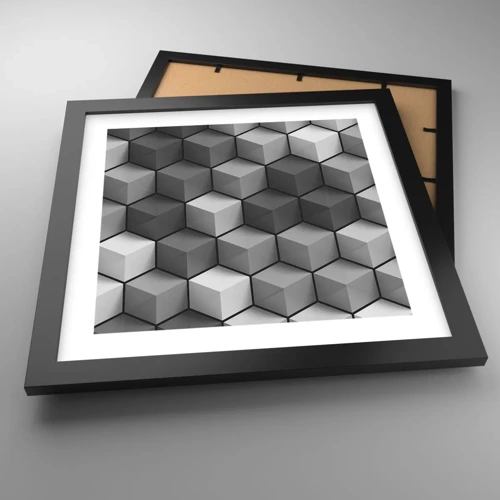 Poster in black frame - Cubist Jigsaw - 30x30 cm