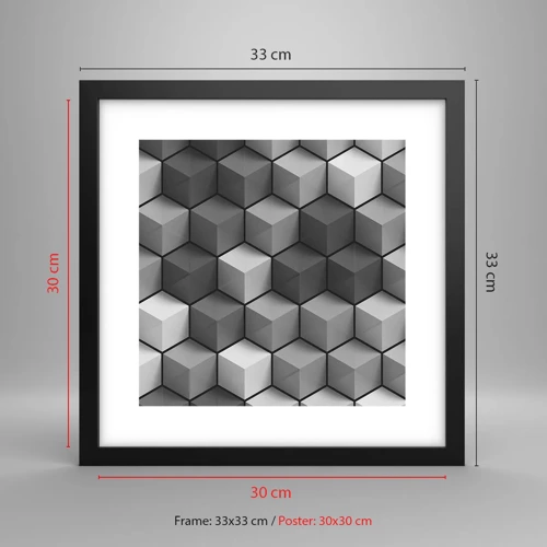 Poster in black frame - Cubist Jigsaw - 30x30 cm