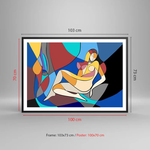 Poster in black frame - Cubist Nude - 100x70 cm