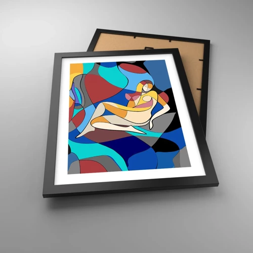 Poster in black frame - Cubist Nude - 30x40 cm