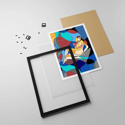 Poster in black frame - Cubist Nude - 30x40 cm