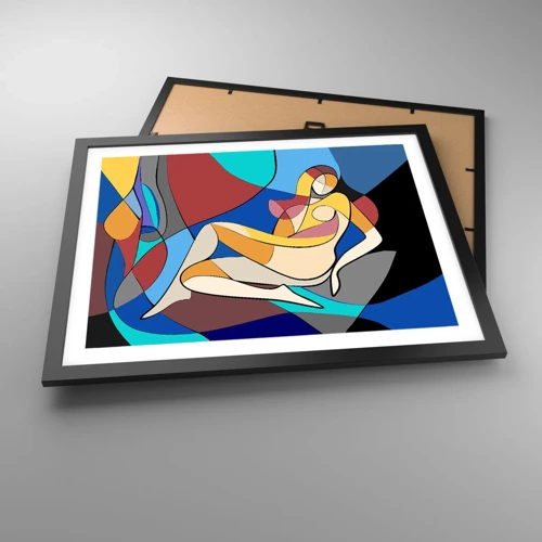 Poster in black frame - Cubist Nude - 50x40 cm