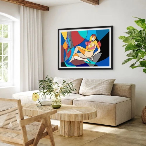 Poster in black frame - Cubist Nude - 50x40 cm