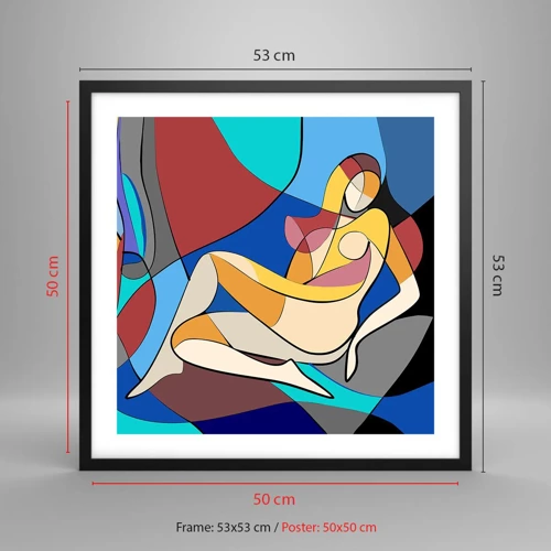 Poster in black frame - Cubist Nude - 50x50 cm