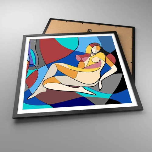 Poster in black frame - Cubist Nude - 60x60 cm