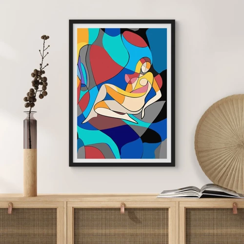 Poster in black frame - Cubist Nude - 70x100 cm