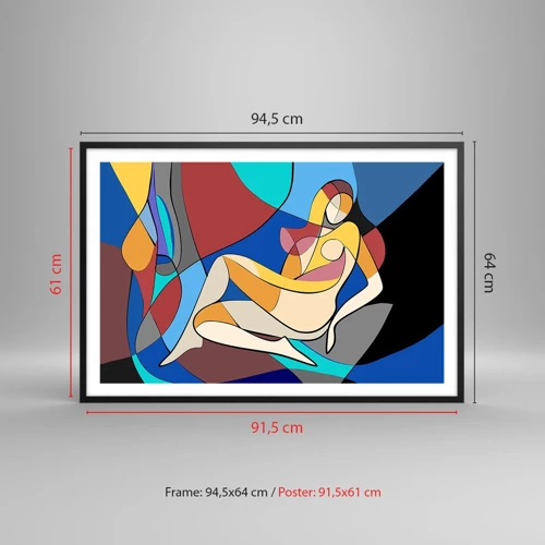 Poster in black frame - Cubist Nude - 91x61 cm