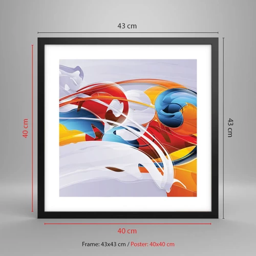 Poster in black frame - Dance of Elements - 40x40 cm