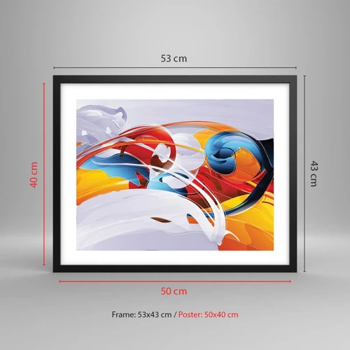 Poster in black frame - Dance of Elements - 50x40 cm